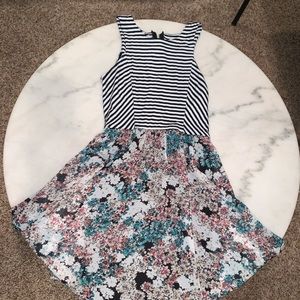 White/Black/Floral Tank Top Dress